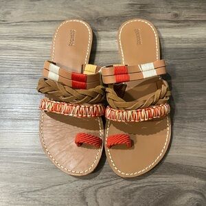 Soludos Red Multi Band Slide Sandal